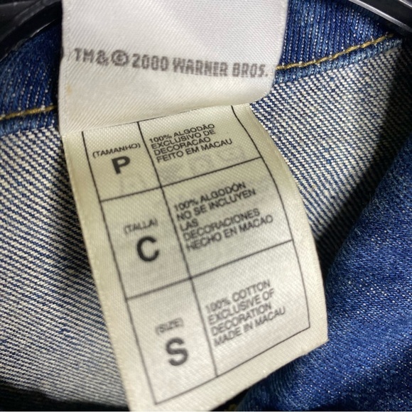 Y2K Looney tunes Tweety denim embroidered jacket size S - Picture 5 of 10